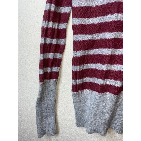 y2k 90s long button sweater Rabbit Hair wool stripe cardigan fitted L mossimo - Picture 5 of 11